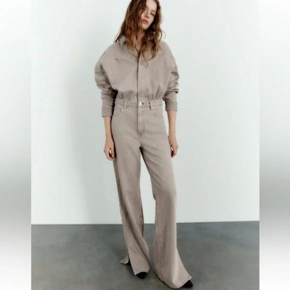 ZARA TRF LONG DENIM JUMPSUIT - Picture 3 of 12